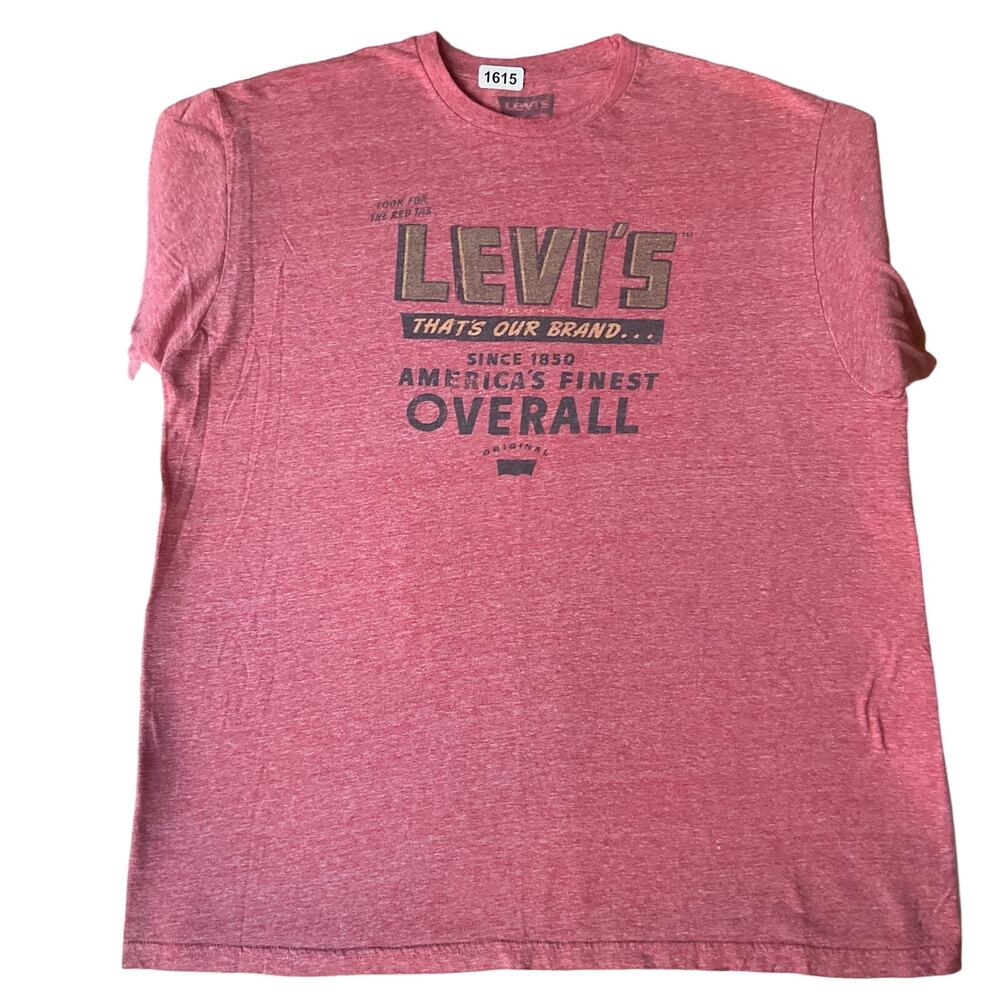 Levi’s Men’s Short Sleeve T-shirt size XL, Light Red, America’s Finest Overall